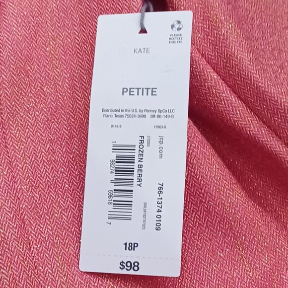 NEW! Liz Claiborne "Kate" Shine Blazer in Metallic Frozen Berry Size 18 Petite - Picture 8 of 10